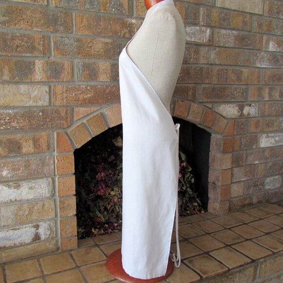 WHITE CHEF'S APRON, MEN'S, WOMEN'S, UNISEX COOK'S LONG APRON w TIES, NWOT - Picture 3 of 6